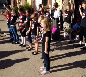 ACT's youngest children's choir, All Keyed Up also performed at the store event. 