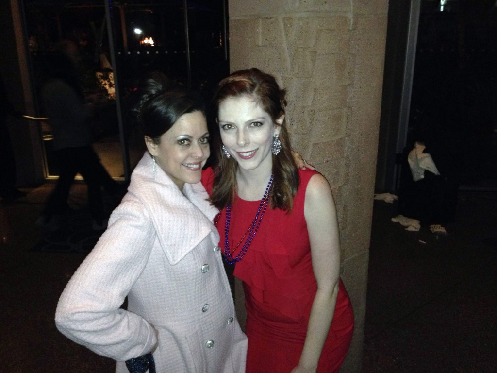 The coat next to my lovely friend, Christina, a producer for the morning show that I work on. It was great fun running into to her last night!